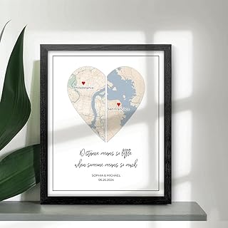 Custom Map Art - Long Distance Birthday Gifts